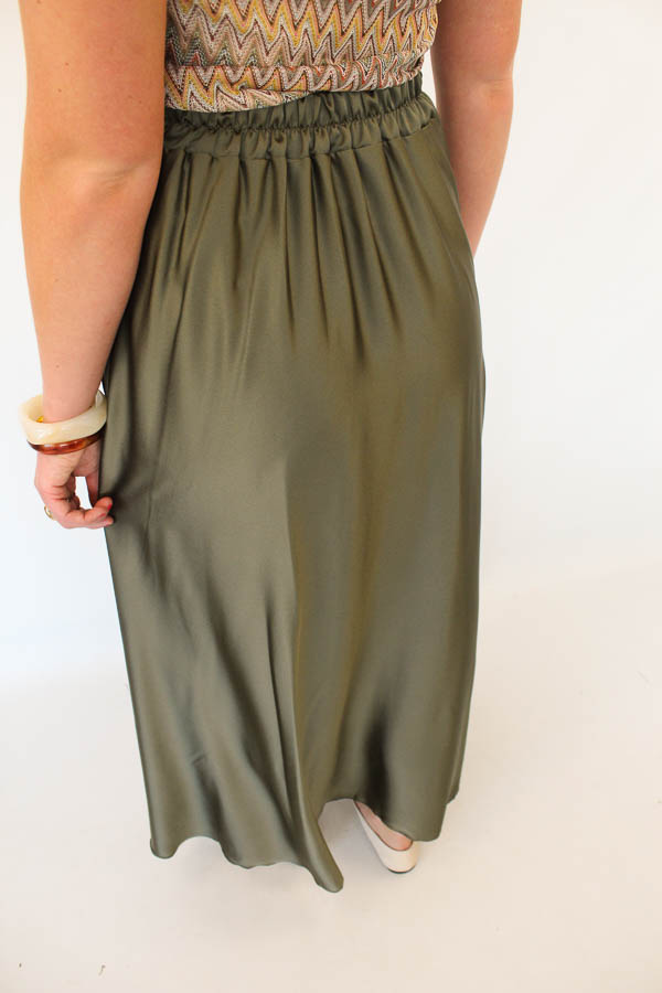 Satijnlook rok army | Jade - Afbeelding 3