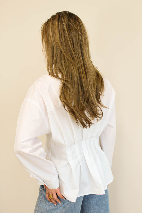 Shaped blouse wit | Kelly - Afbeelding 1