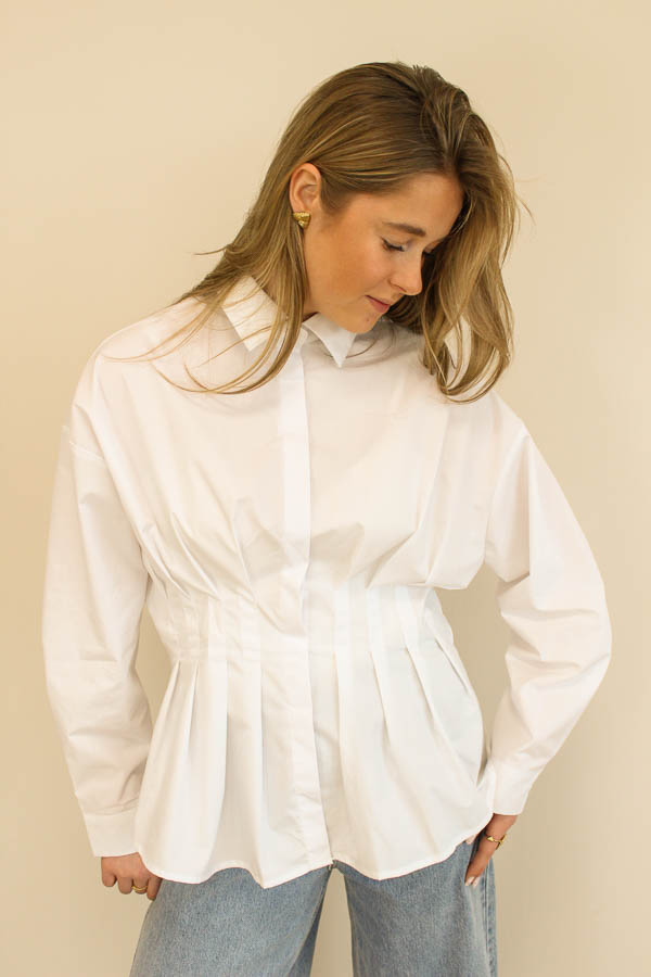 Shaped blouse wit | Kelly - Afbeelding 3