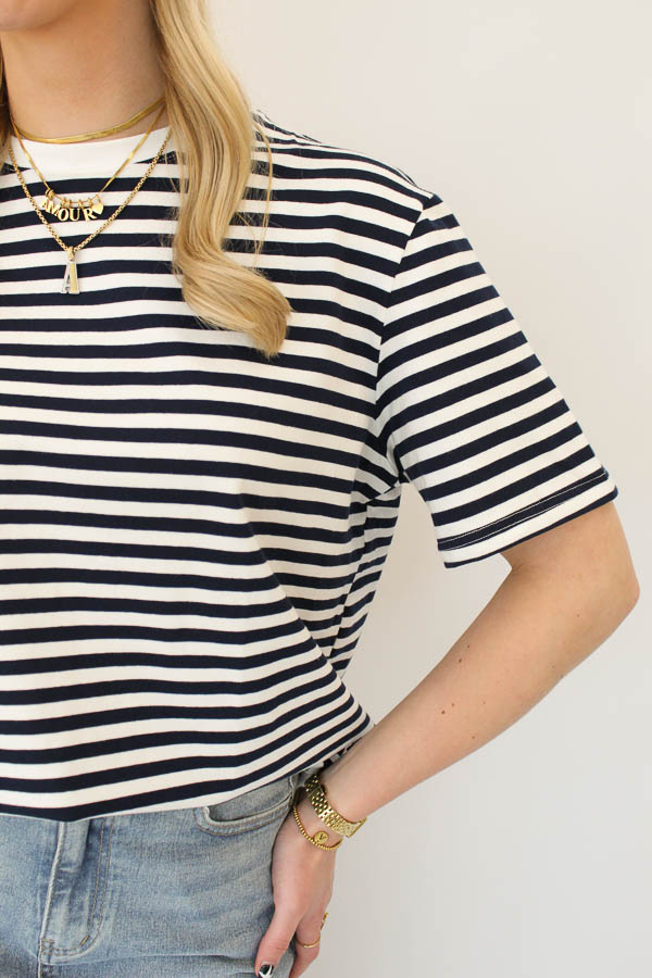 Shirt strepen navy | Imre - Afbeelding 2