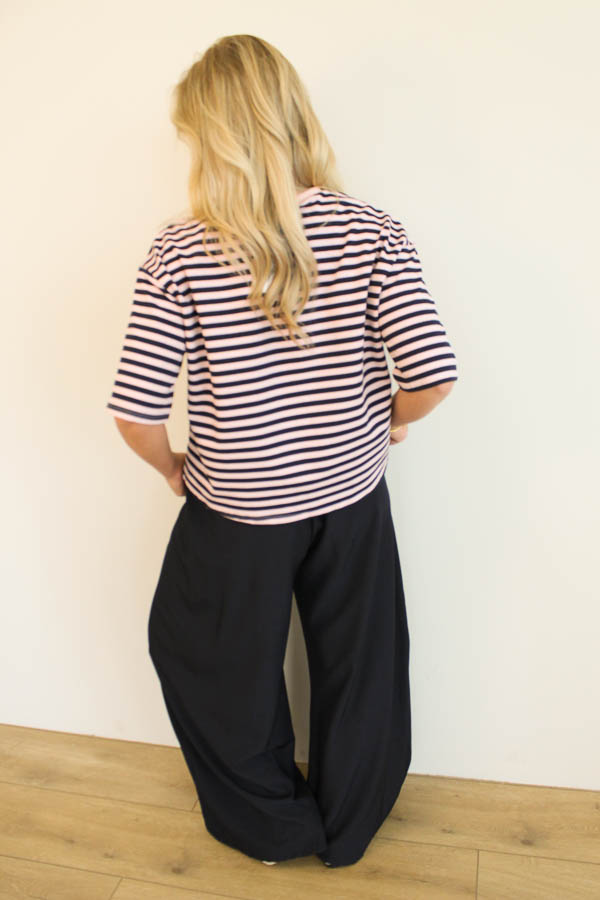 Shirt strepen navy | Wieke - Afbeelding 4