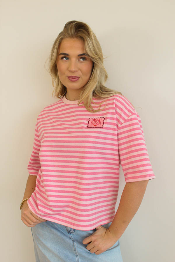 Shirt strepen roze | Wieke