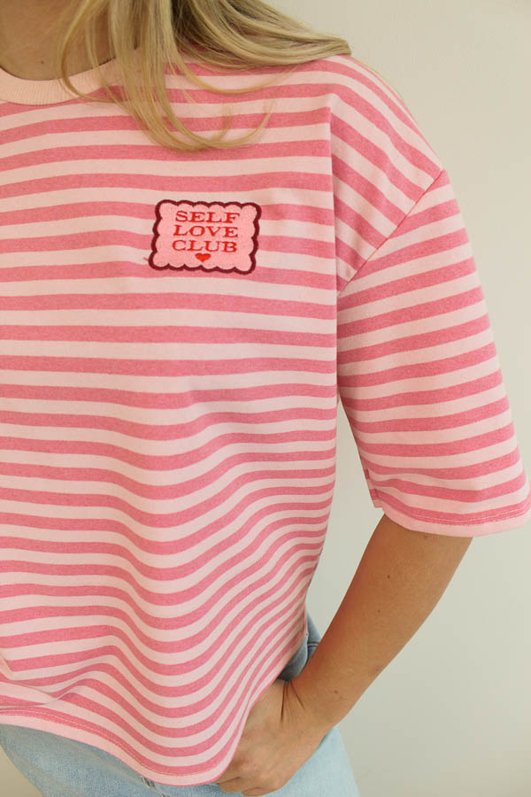 Shirt strepen roze | Wieke - Afbeelding 3