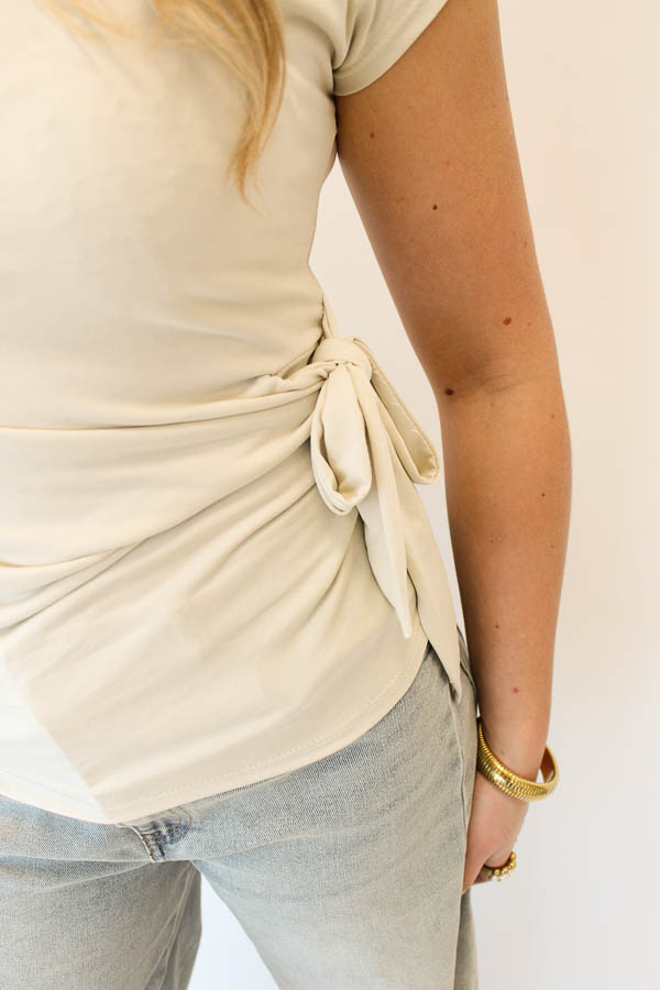 Shirt strik beige | Sienna - Afbeelding 2