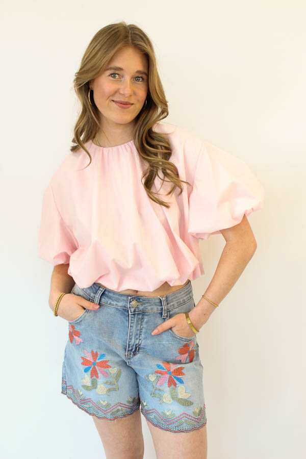 Short borduursels blauw | Sam - Afbeelding 2