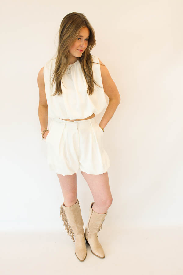 Short satijnlook ecru | Kaat
