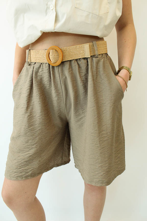 Short viscose khaki | Rachel - Afbeelding 2