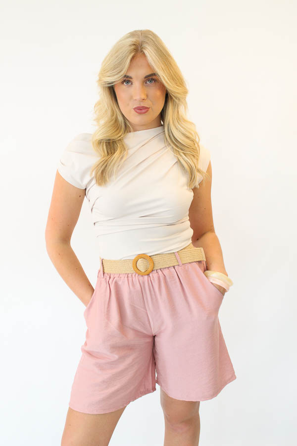 Short viscose roze | Rachel - Afbeelding 3