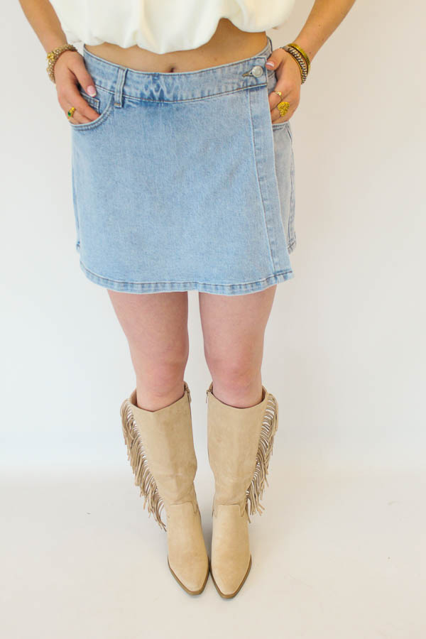 Skort overslag blauw | Jess