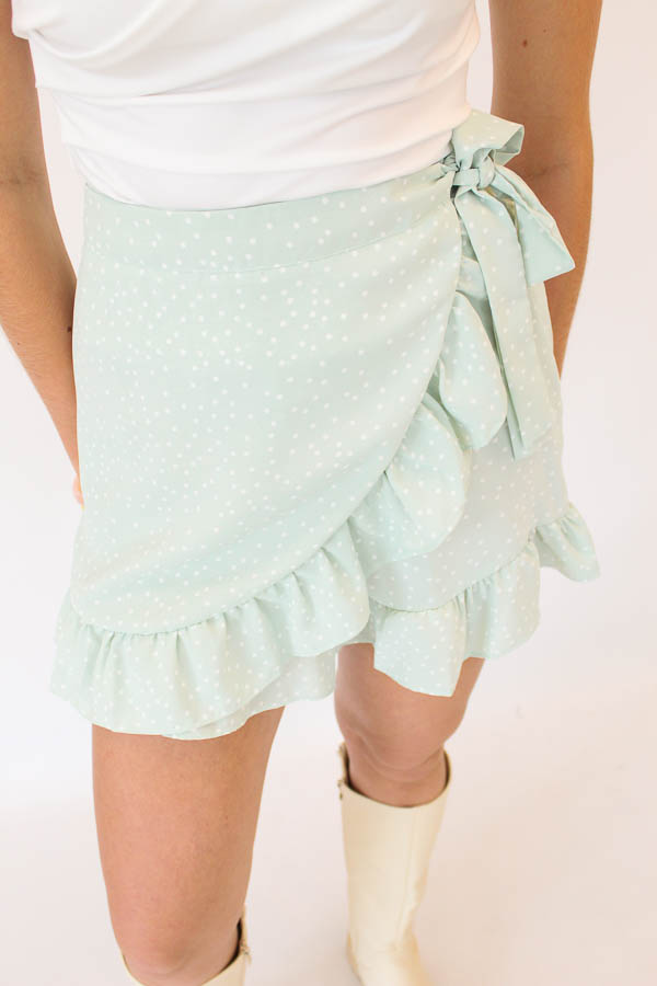 Skort stippen mint | Auke - Afbeelding 2
