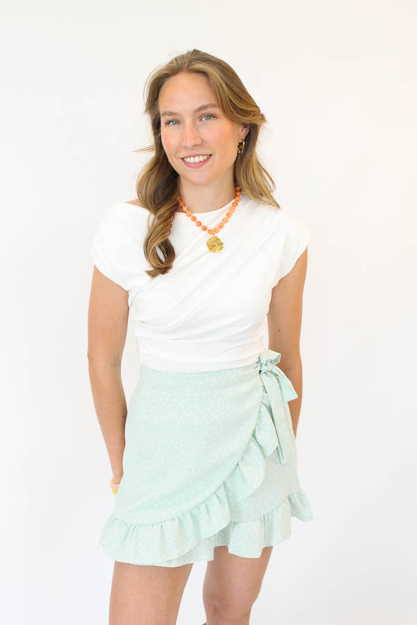Skort stippen mint | Auke - Afbeelding 4