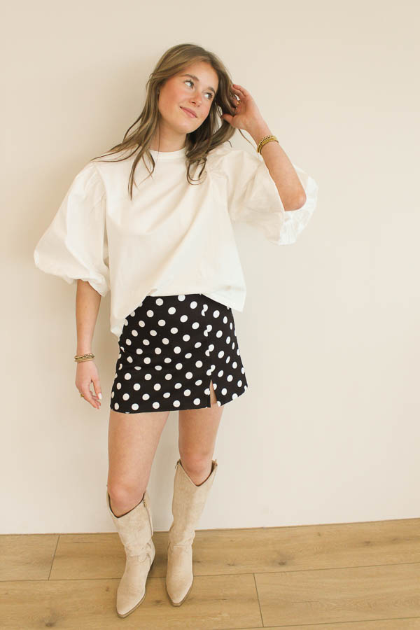 Skort stippen zwart | Romy - Afbeelding 2