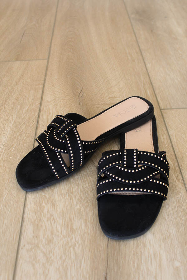Slippers zwart | Lauran