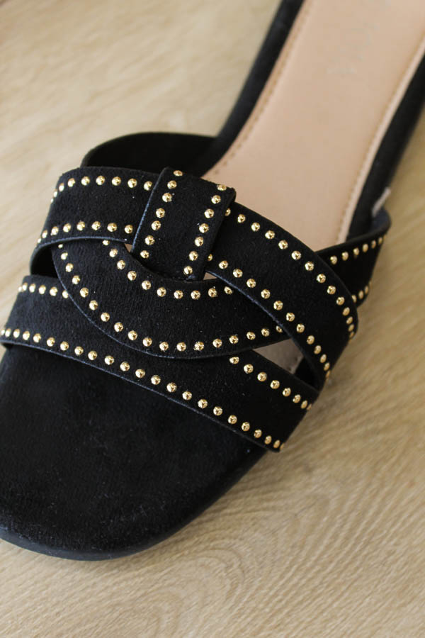 Slippers zwart | Lauran - Afbeelding 3