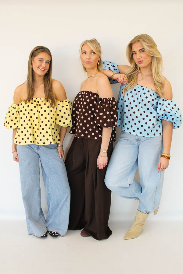 Stippen top blauw | Amaya