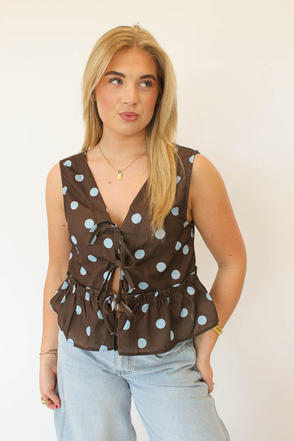 Stippen top bruin | Bela