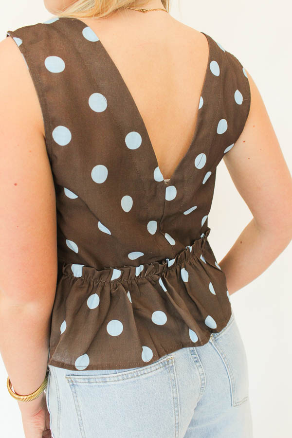 Stippen top bruin | Bela - Afbeelding 3