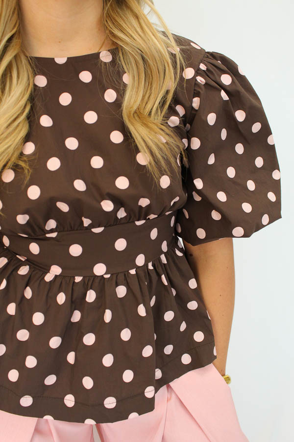 Stippen top choco | Fleur - Afbeelding 2