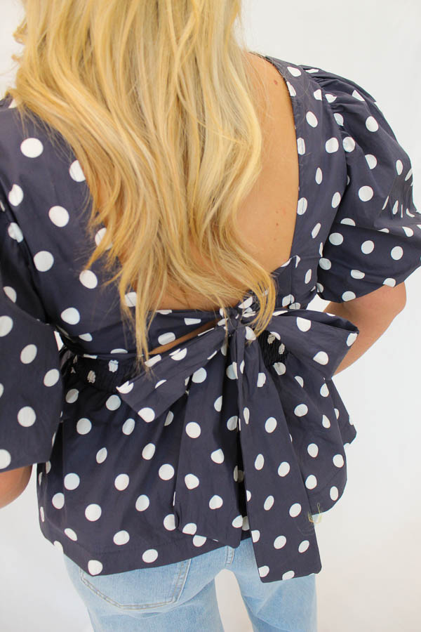  Stippen top navy | Fleur - Afbeelding 3