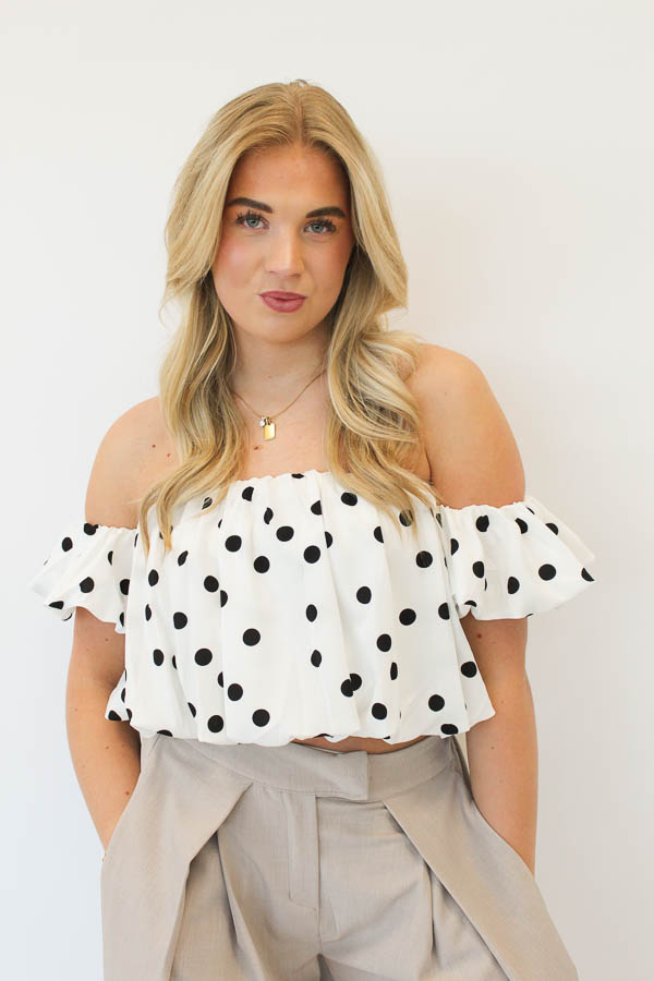 Stippen top wit | Dionne