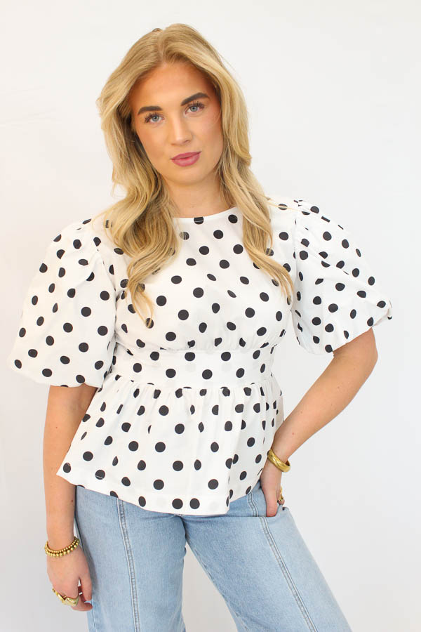 Stippen top wit | Fleur