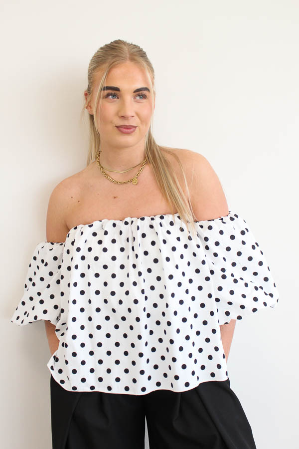 Stippen top wit | Lois