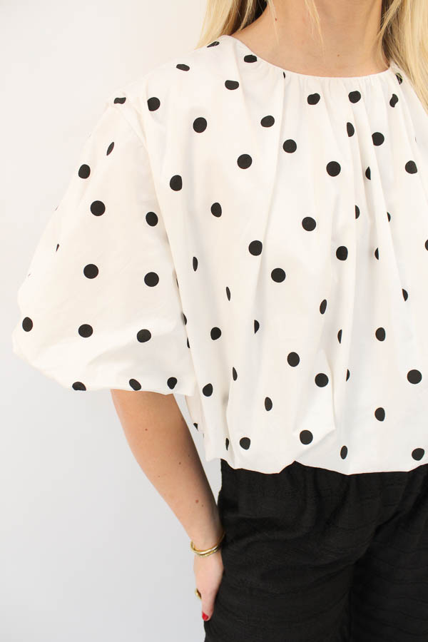 Stippen top wit | Merel - Afbeelding 2
