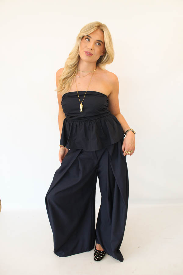 Strapless top navy | Femke - Afbeelding 4