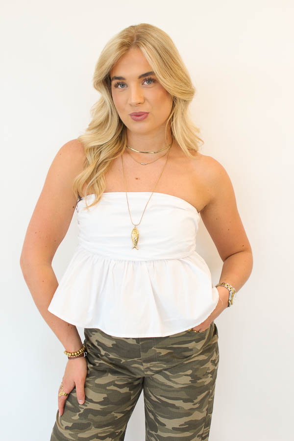 Strapless top wit | Femke