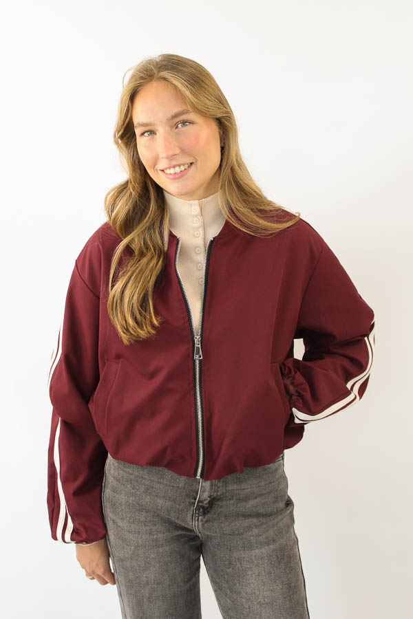 Strepen jas bordeaux | Amber