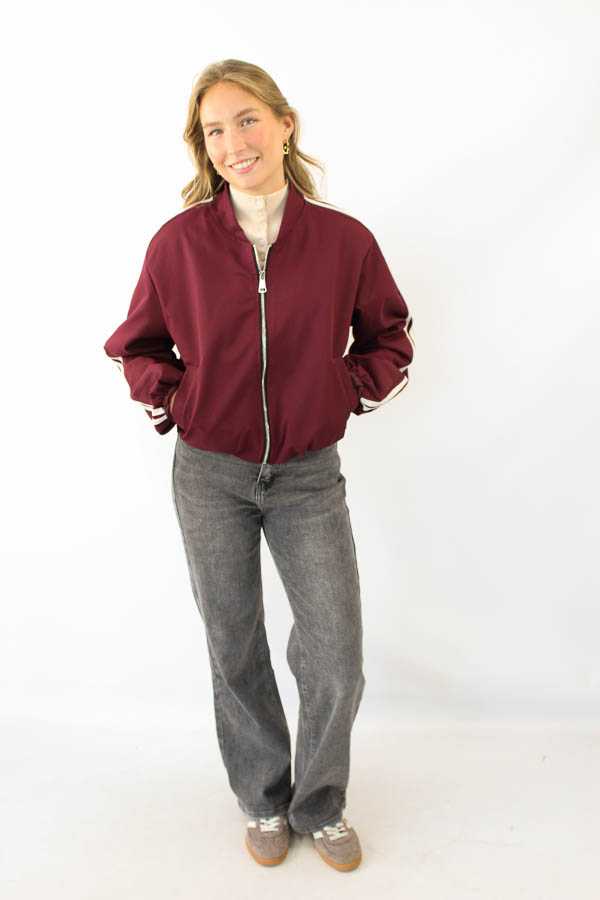 Strepen jas bordeaux | Amber - Afbeelding 3