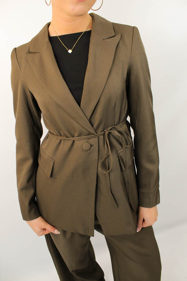 Strik blazer bruin | Livia - Afbeelding 1
