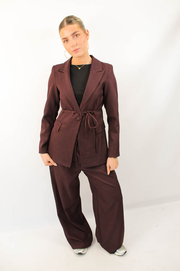 Wide pantalon burgundy | Safia 