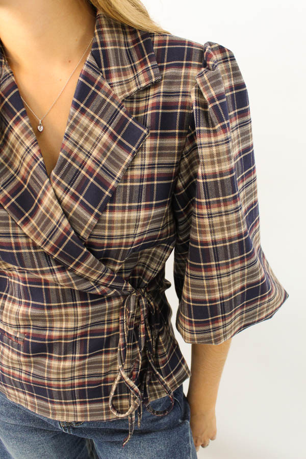 Strikblazer ruiten navy | Joy - Afbeelding 2
