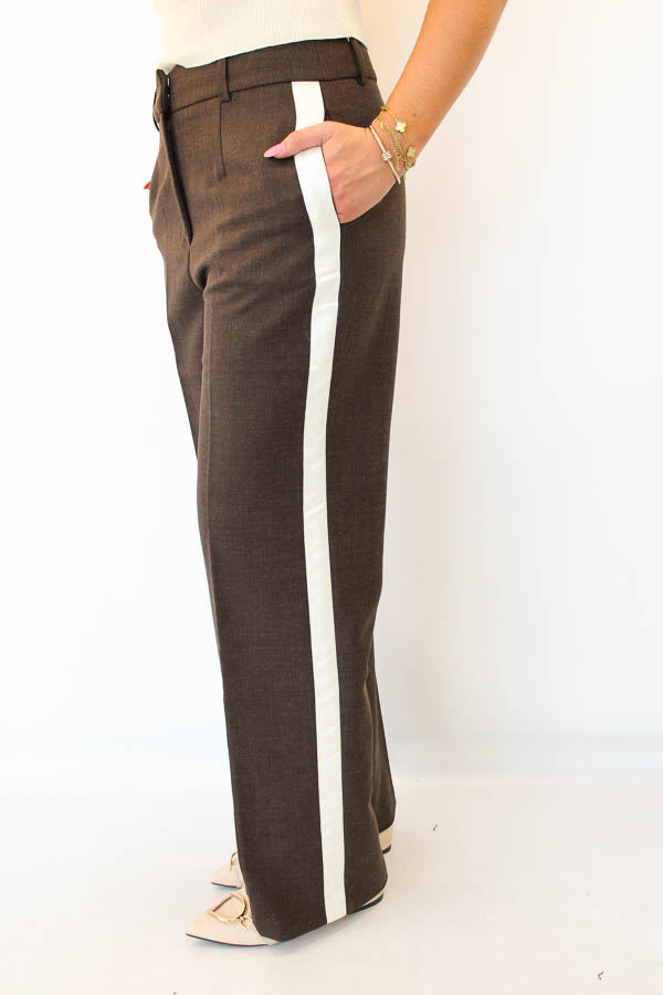 Stripe pantalon bruin | Sofia