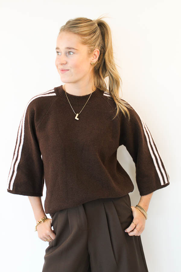 Stripe trui bruin | Aime