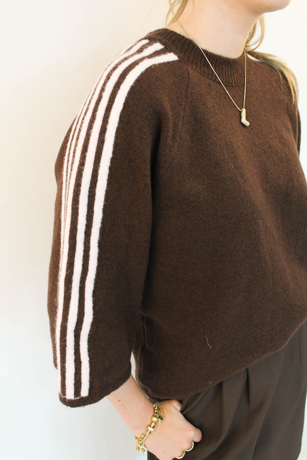 Stripe trui bruin | Aime - Afbeelding 2