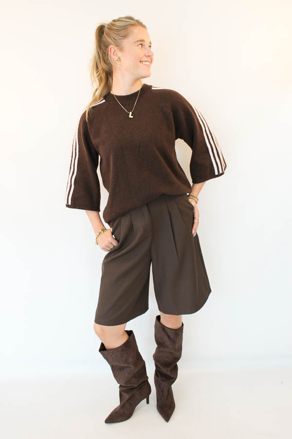 Stripe trui bruin | Aime - Afbeelding 3