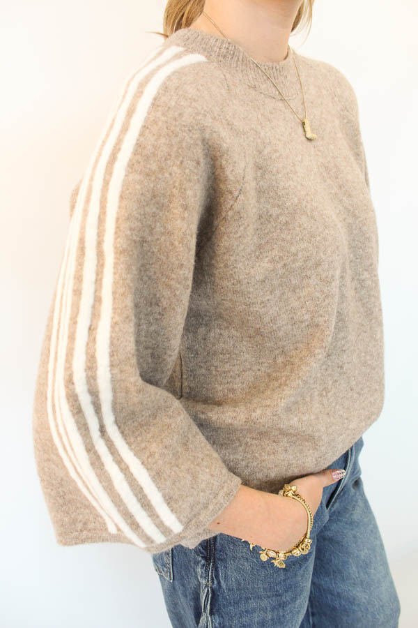 Stripe trui zand | Aime - Afbeelding 2
