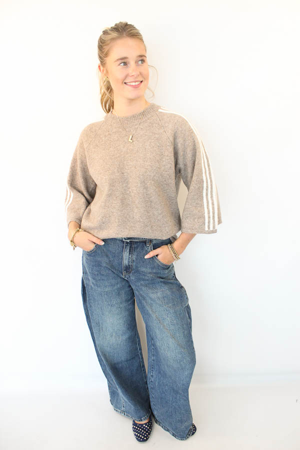 Stripe trui zand | Aime - Afbeelding 3