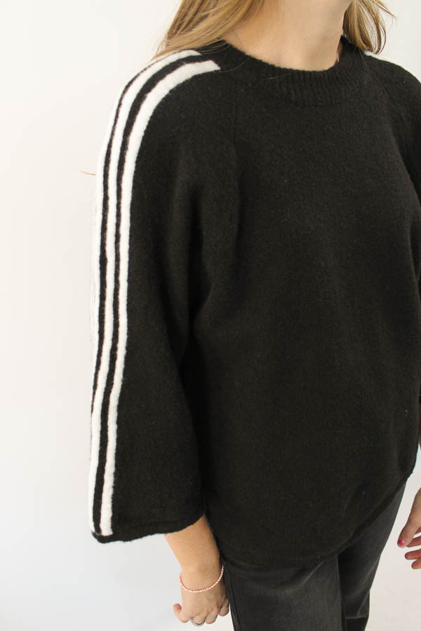 Stripe trui zwart | Aime - Afbeelding 2