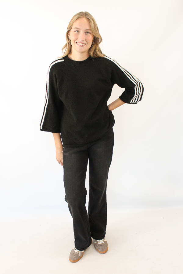 Stripe trui zwart | Aime - Afbeelding 3