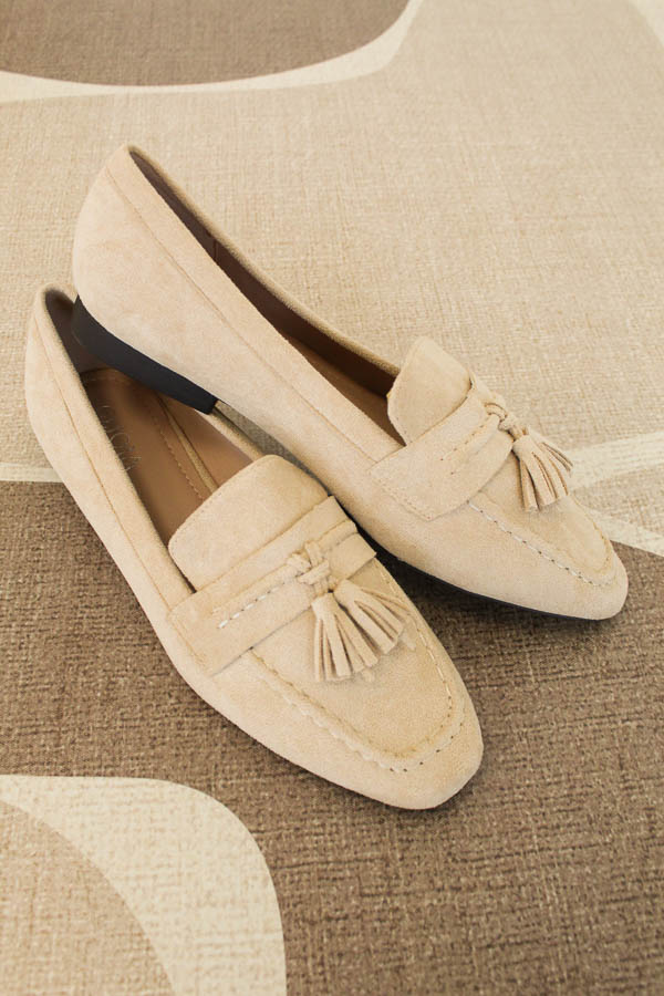 Suede loafers beige | Emma - Afbeelding 1