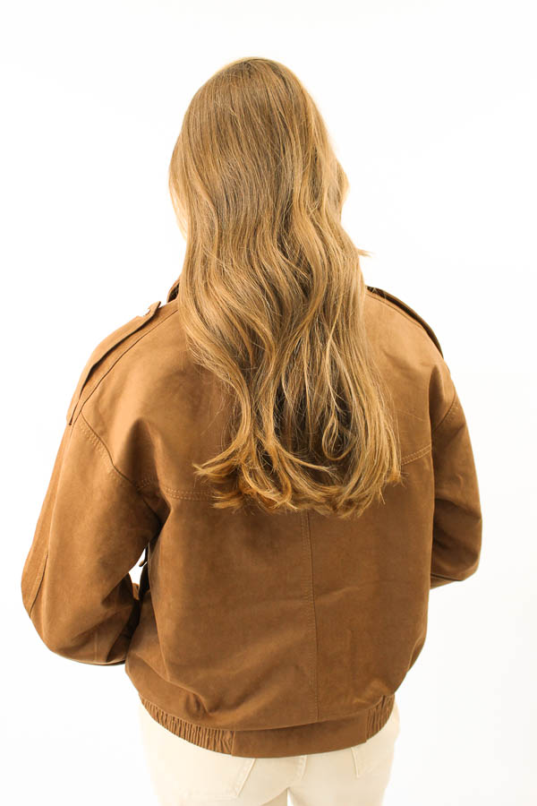 Suedelook jas camel | Inda - Afbeelding 3