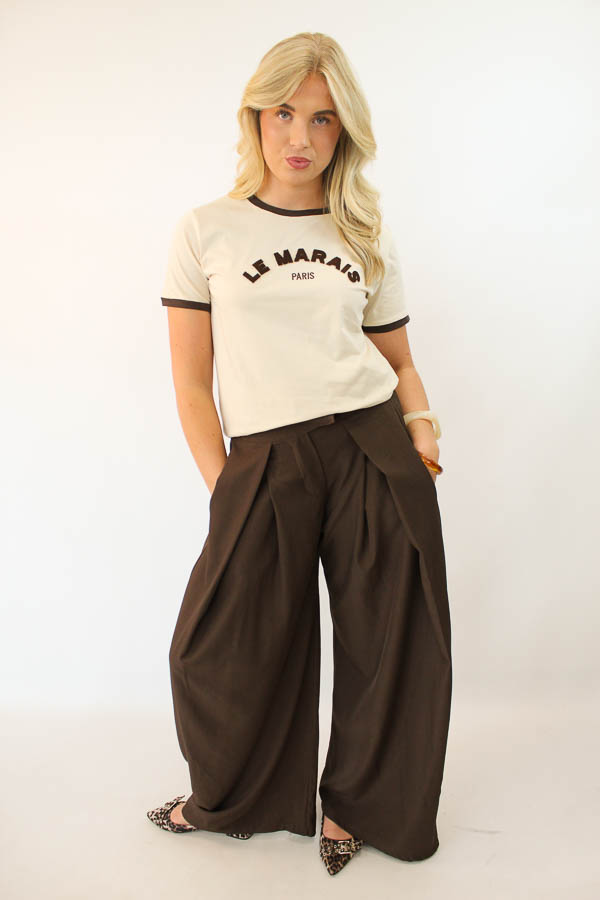 T-shirt beige | Le marias - Afbeelding 3