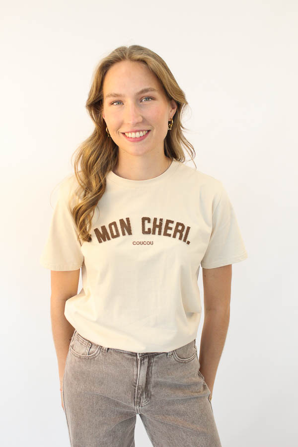 T-shirt beige | Mon cheri