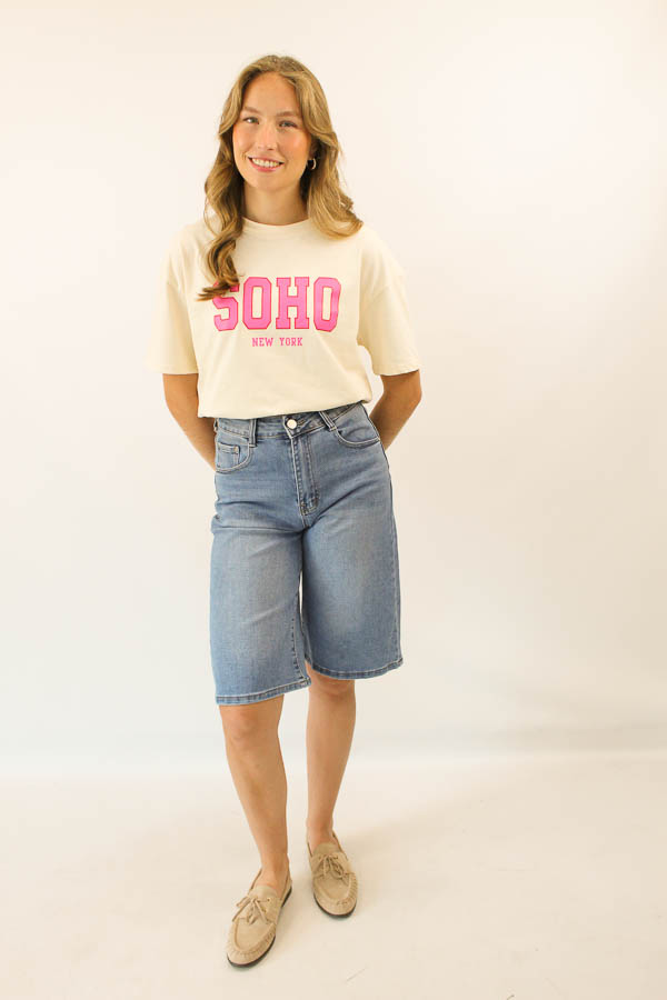 T-shirt beige | New York - Afbeelding 2