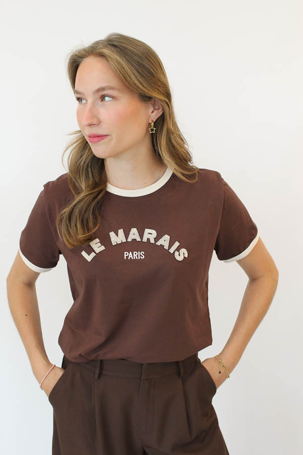 T-shirt bruin | Le marais