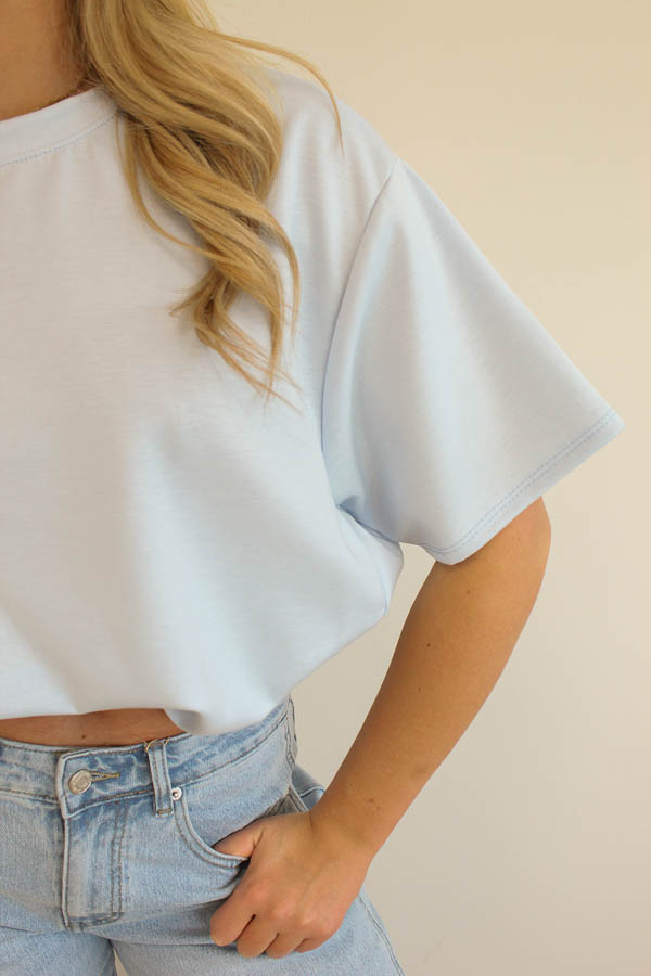 T-shirt geplooid blauw | Nienke - Afbeelding 3