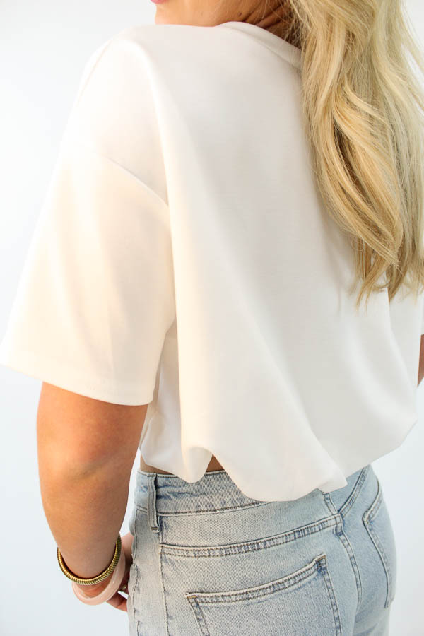 T-shirt geplooid wit | Nienke - Afbeelding 2